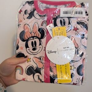 Little Sleepies Minnie Mouse Pajama Set - Pink and Black